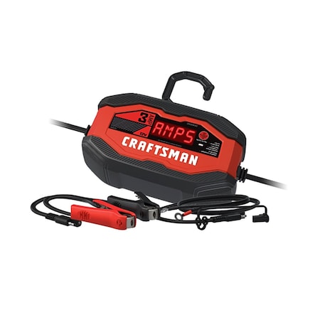 Craftsman 12V, 3A, Battery Charger & Maintainer, Charge Lithium Ion LifePO4 Standard & AGM Vehicle Batteries CMXCESM260